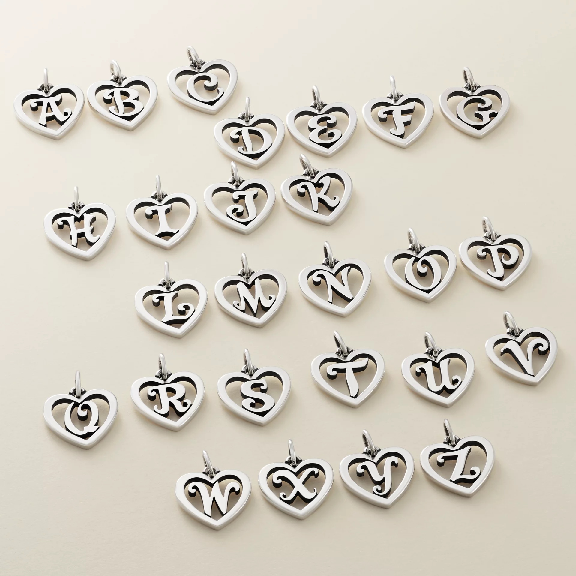 Heart Script Initial Charm