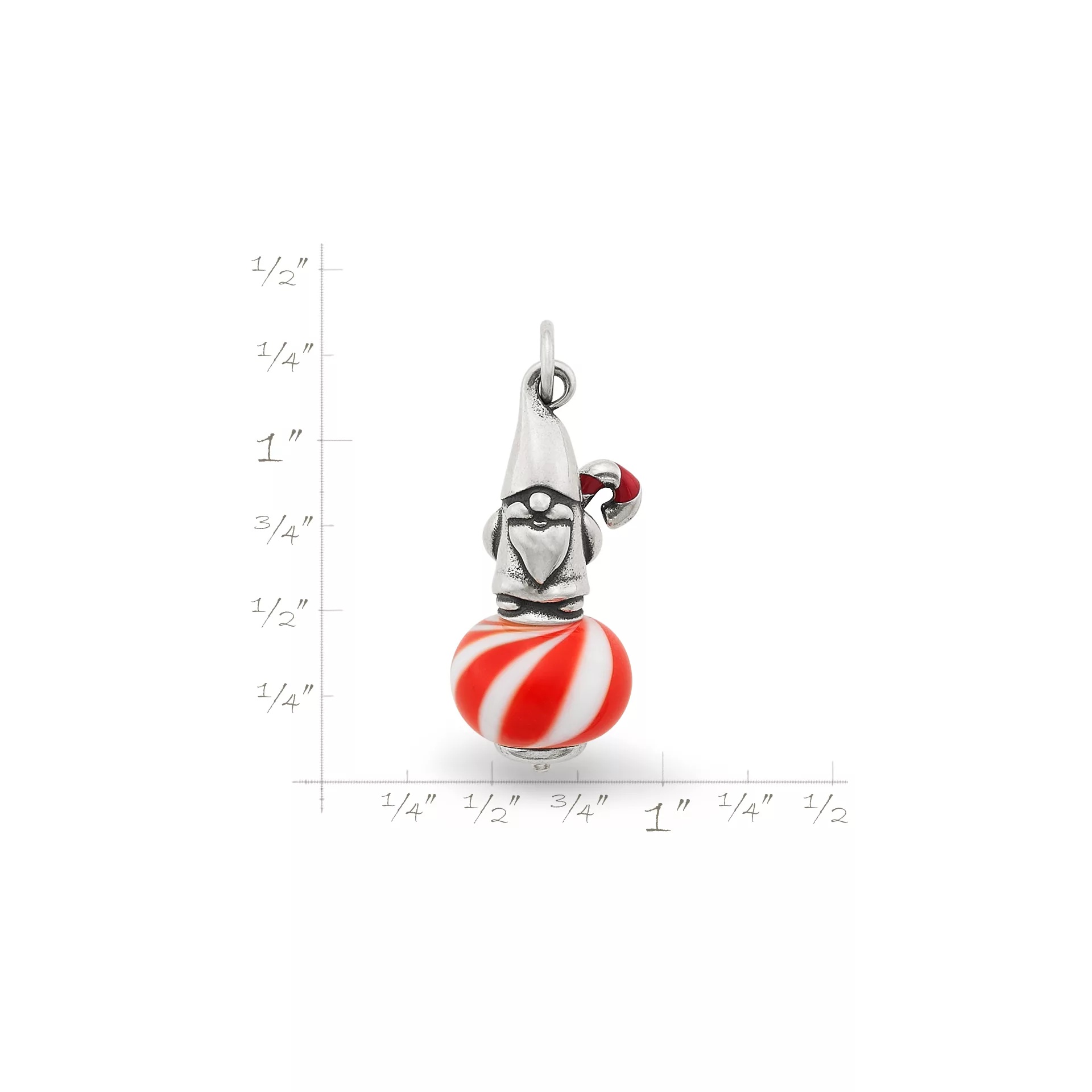 Enamel Christmas Gnome Art Glass Charm - Image 5