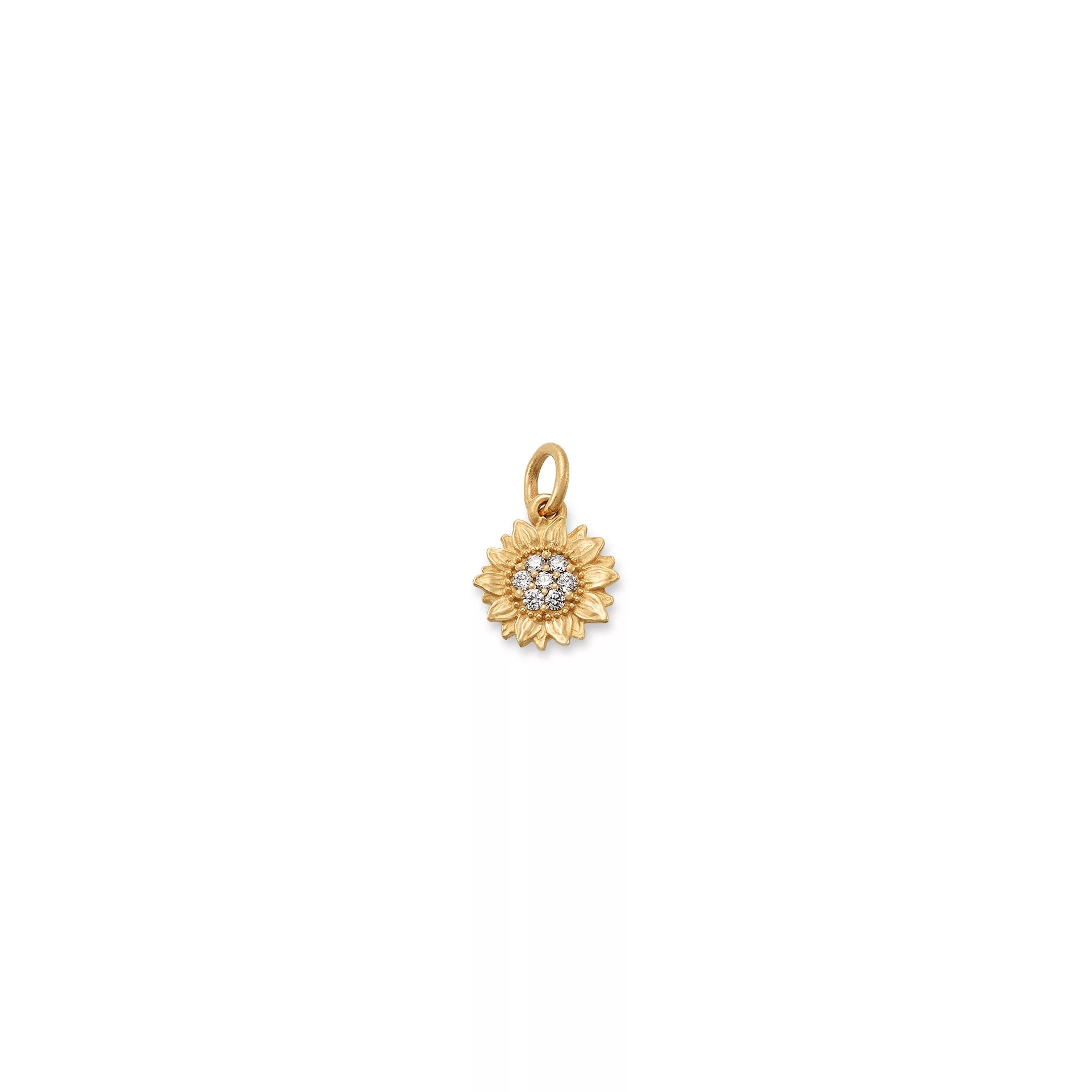 Pave Diamond Sunflower Pendant