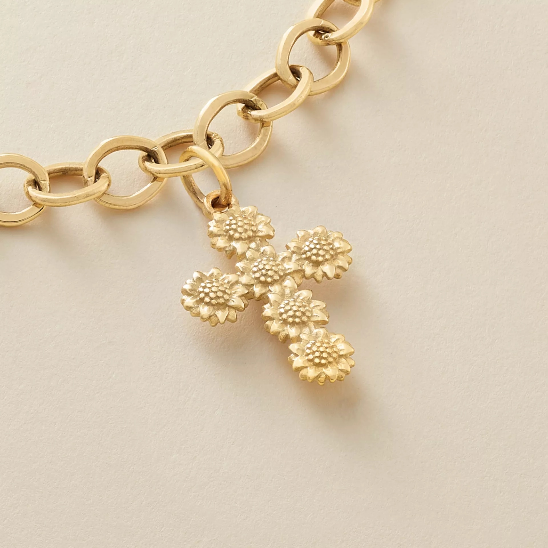 Sunflower Cross Charm - Image 3