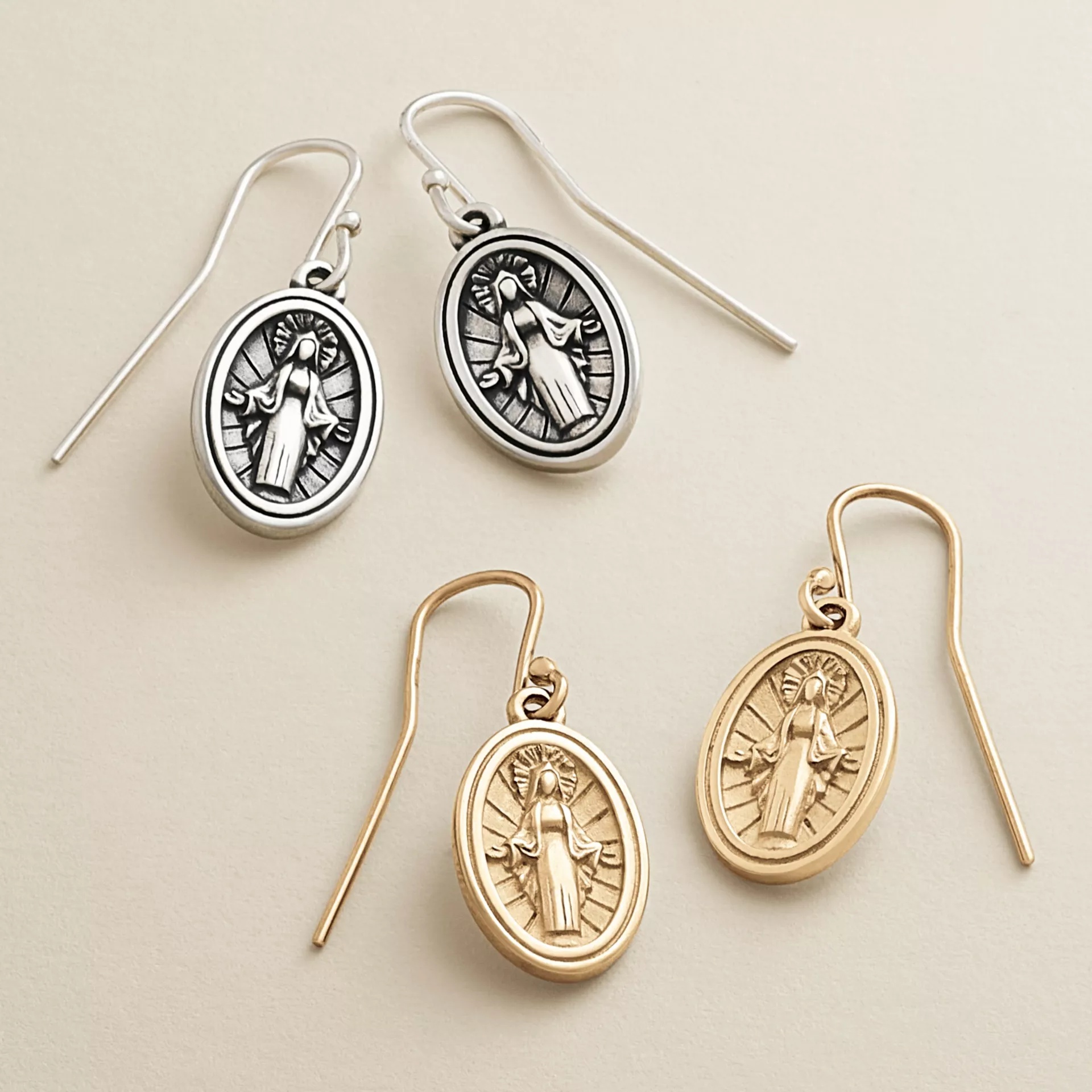 Virgin Mary Dangle EarShop All Rings - Image 2
