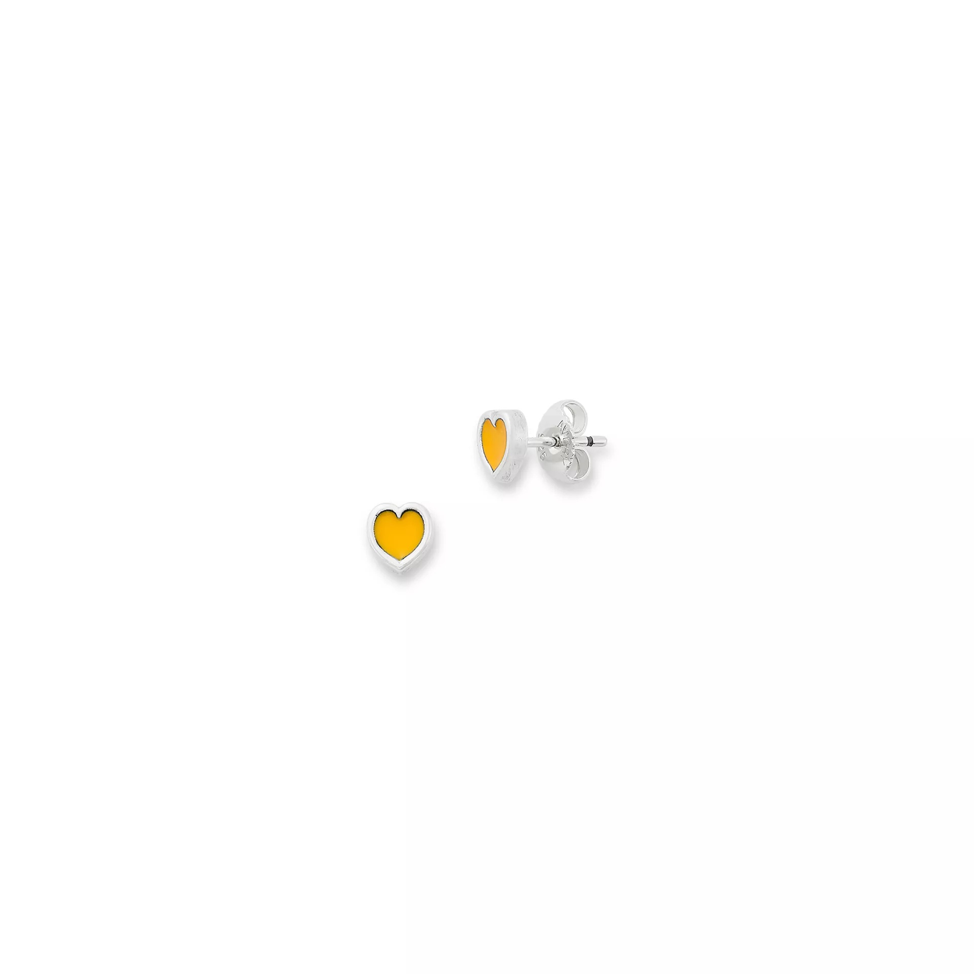 Enamel Connected Hearts Studs