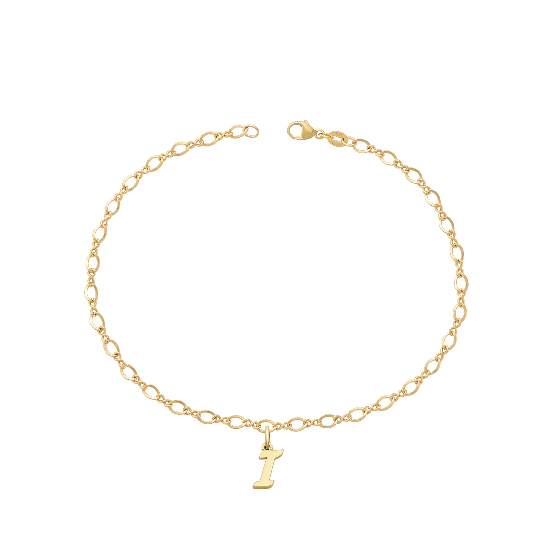 Small Script Initial Anklet