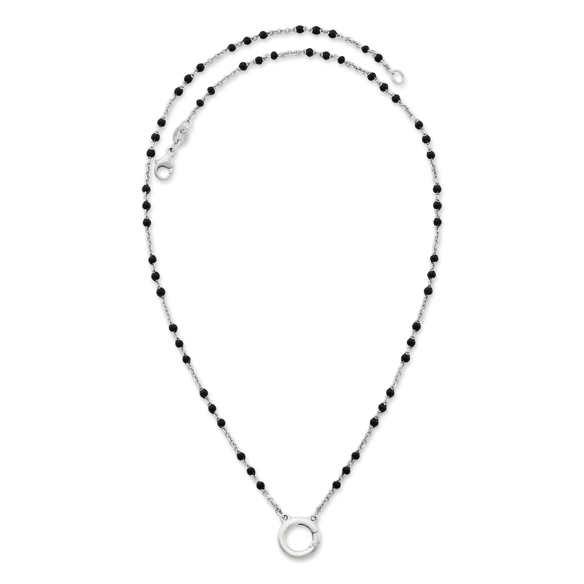 Enamel Beaded Chain Changeable Charm Holder Necklace - Image 2