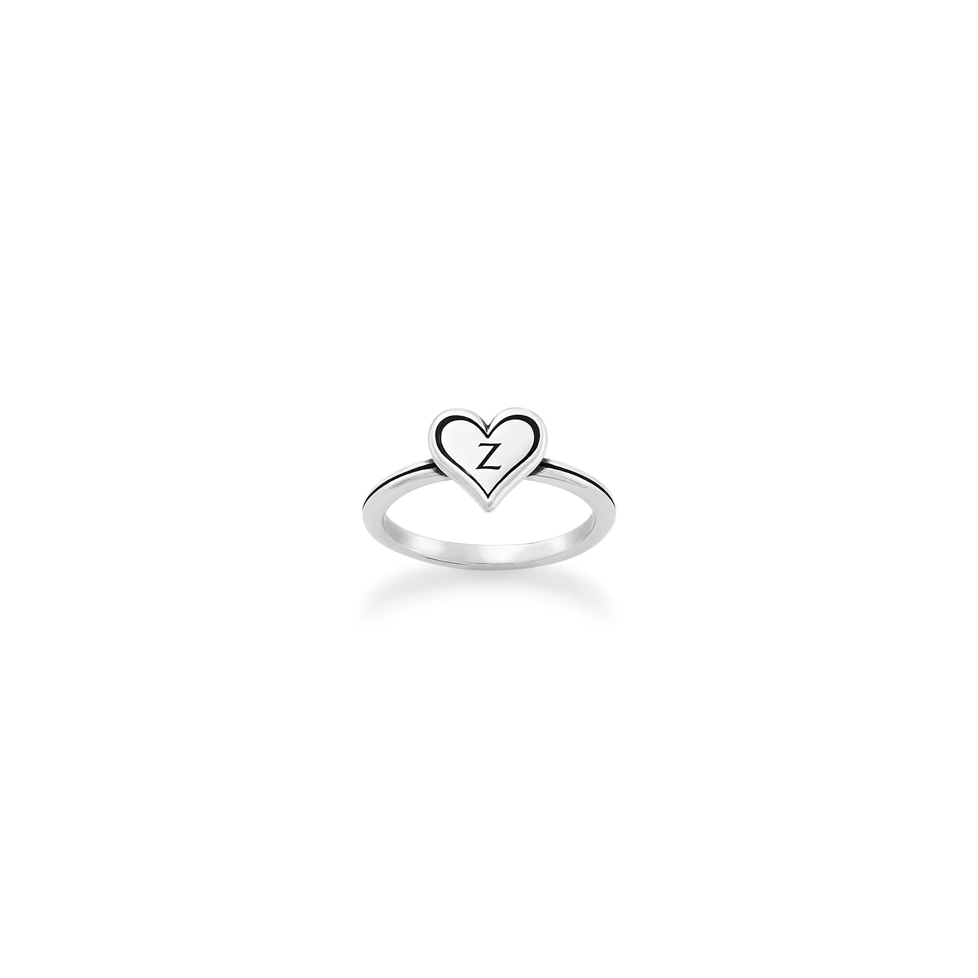Delicate Heart Initial Ring