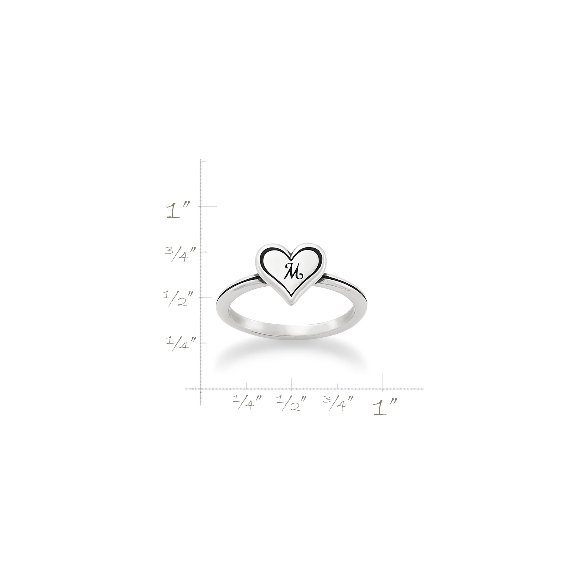 Delicate Heart Initial Ring - Image 4