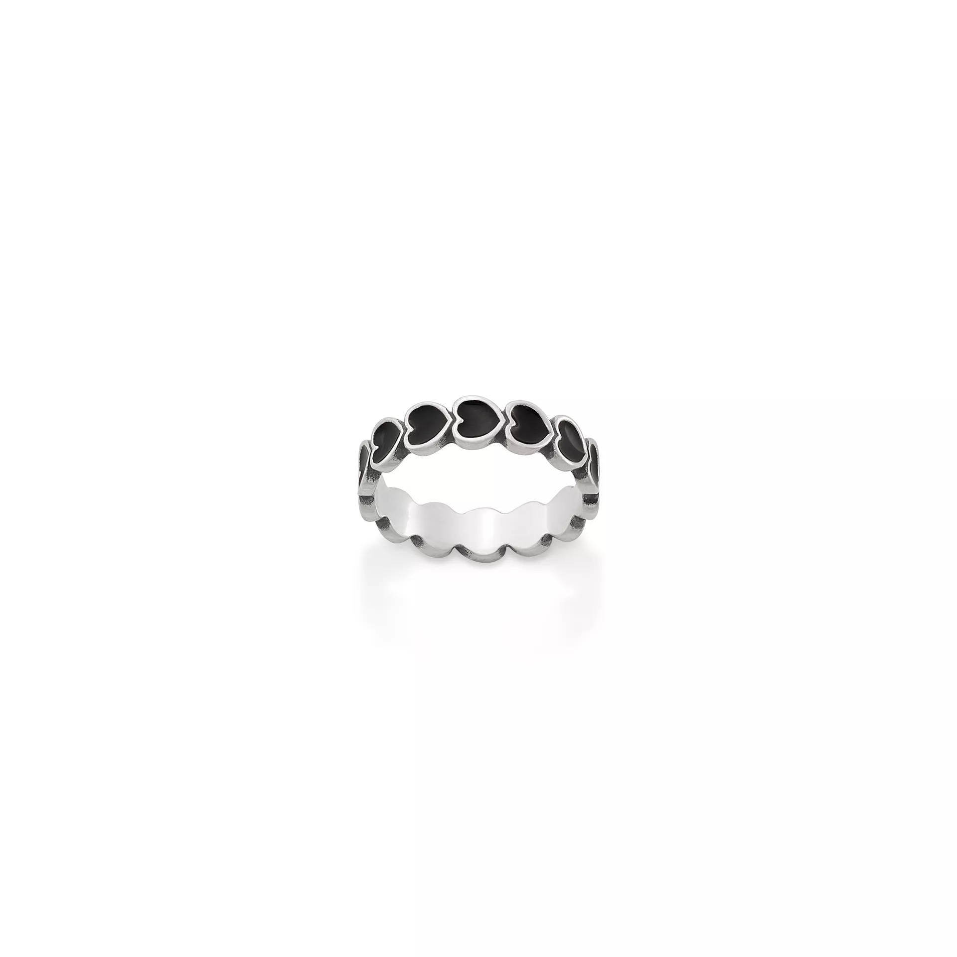 Enamel Connected Hearts Ring